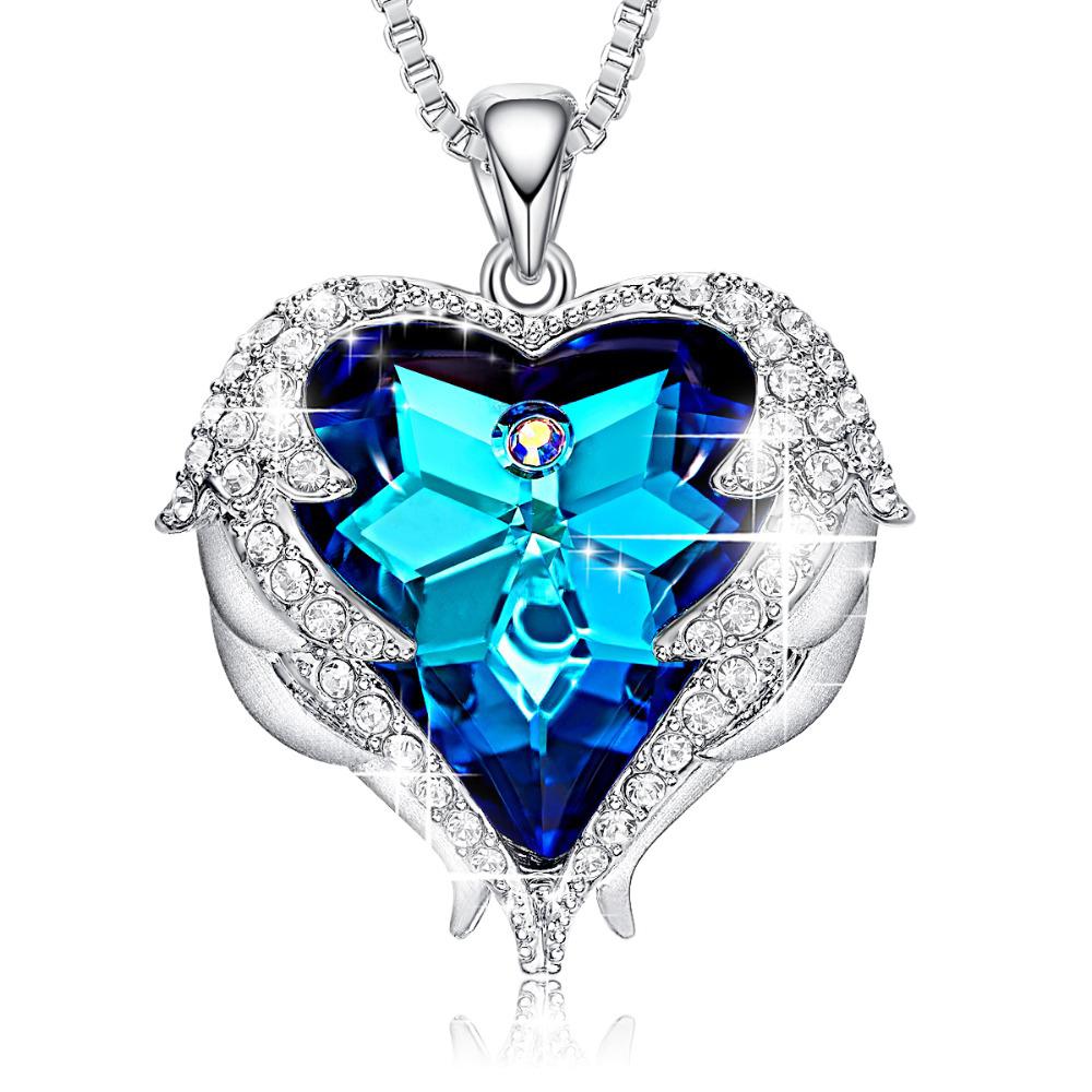 "Night Angel" - Original Engel Herz Halskette mit Swarovski Kristallen