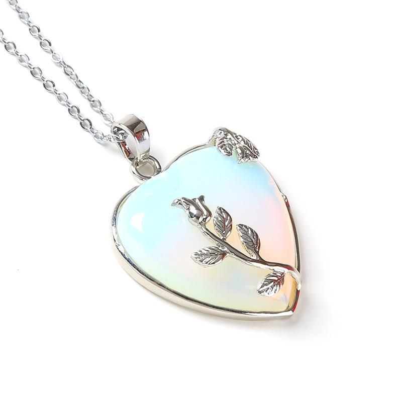 "La vie en rose" - Silberne Opal Rosen Halskette